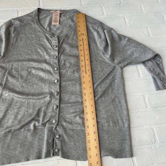 Philosophy Gray Classic Button Down Cardigan Sweater Plus Size Stretch-sz XXL - Picture 5 of 5